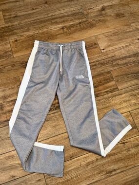 ICON Gray Joggers with White Side Panels